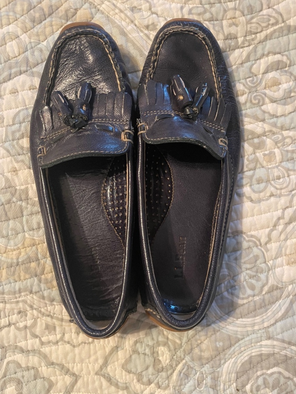 L.L. Bean patent leather driving moccasins